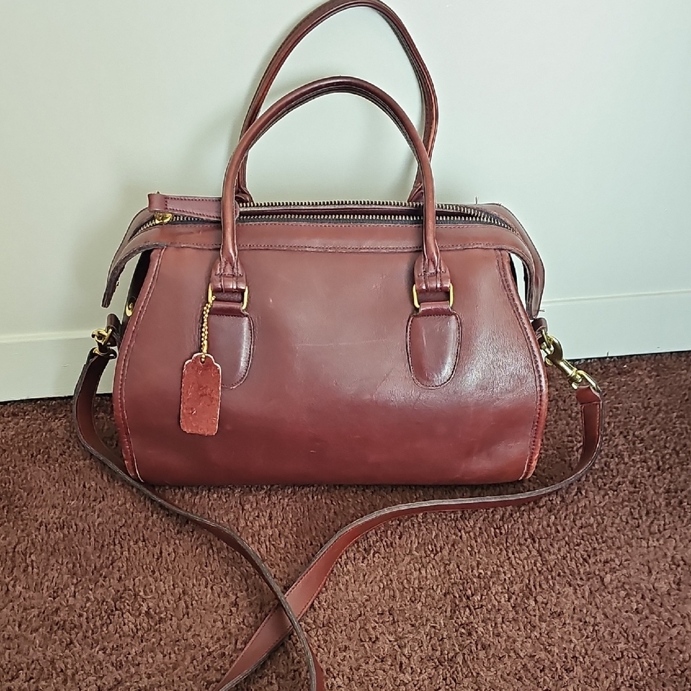Vintage Mahogany Leather Coach